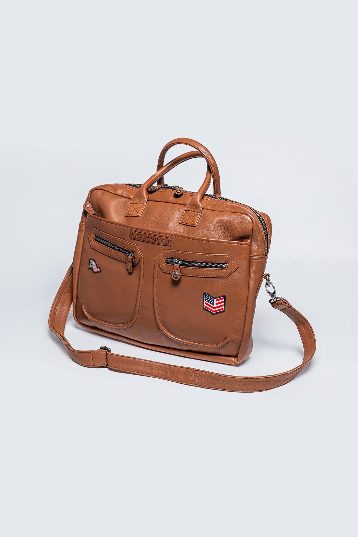 Bolsos Hombre Steve Mcqueen TERRANCE MESSENGER TOBACCO — vista 3