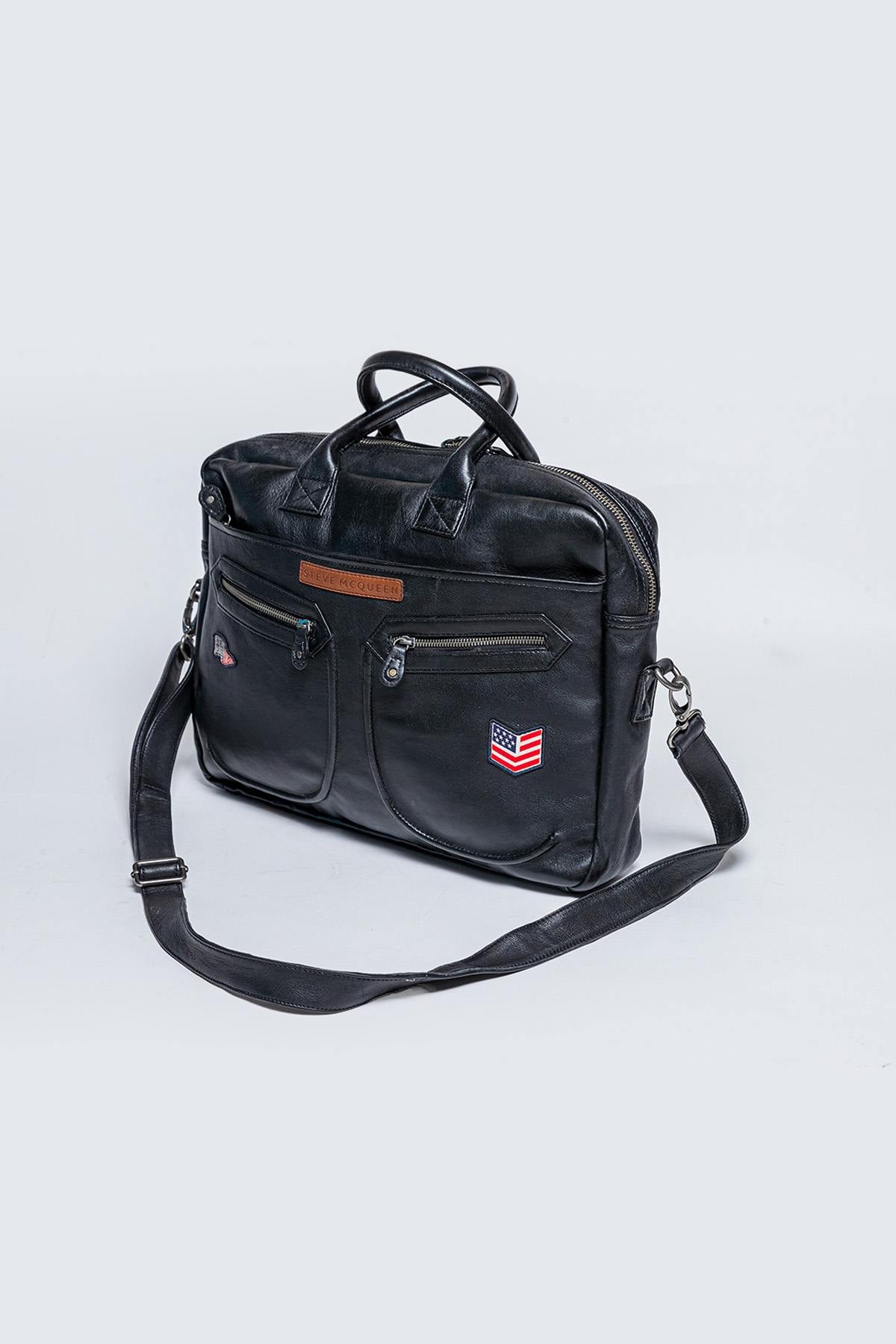 Borse Uomo Steve Mcqueen TERRANCE MESSENGER BLACK — vista 3