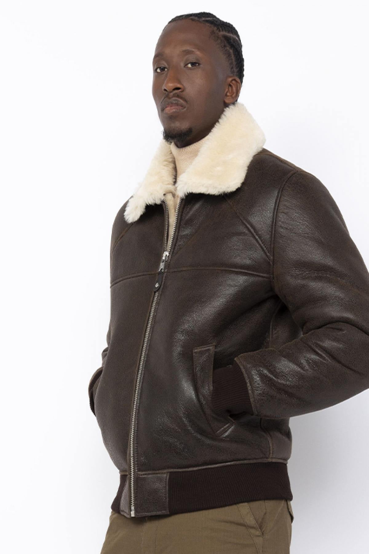 Blouson Homme Schott LCAIRFORCE BROWN — vue 2