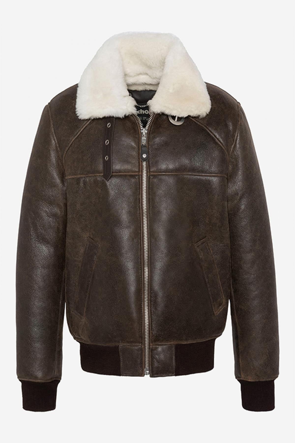 Blouson Homme Schott LCAIRFORCE BROWN — vue 4