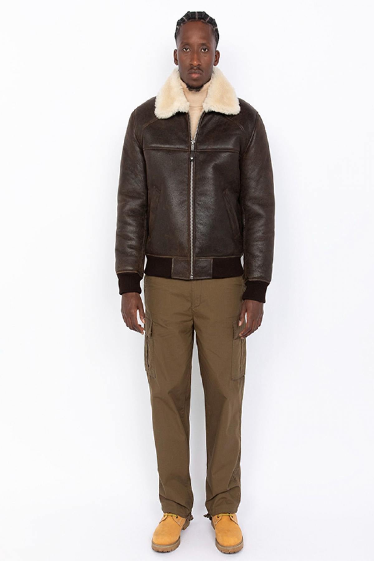 Blouson Homme Schott LCAIRFORCE BROWN — vue 7