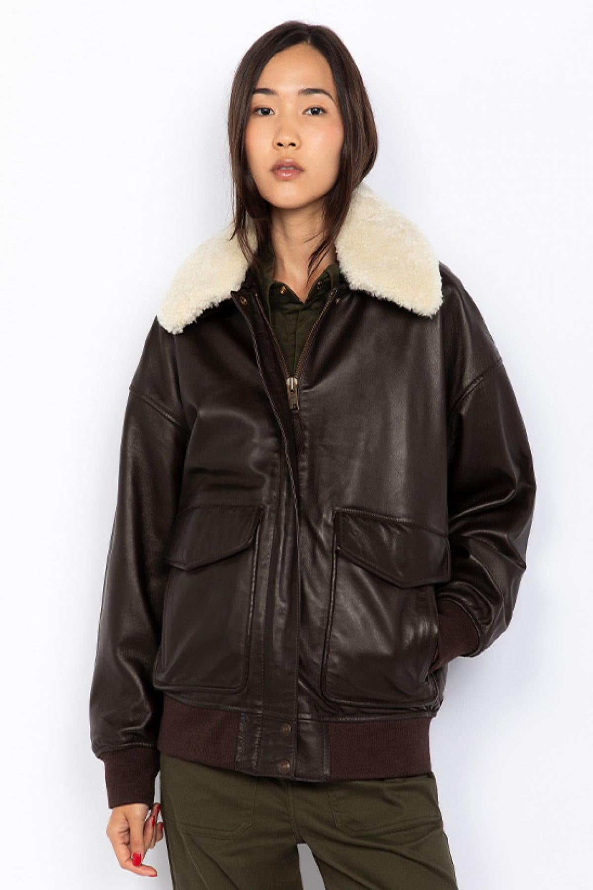 Damen Jacke Schott LCWDAISY2 BROWN — Ansicht 1
