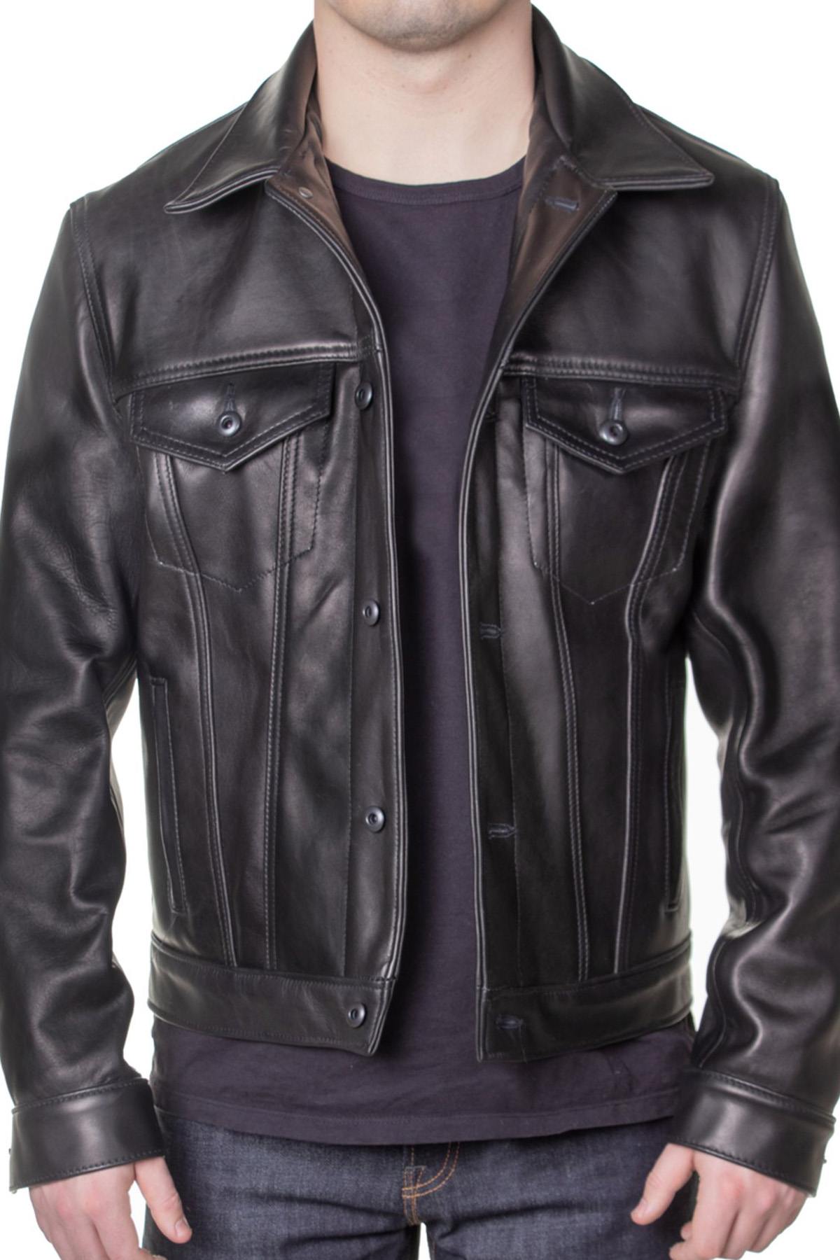 Giacche Uomo Schott 121 BLACK — vista 5