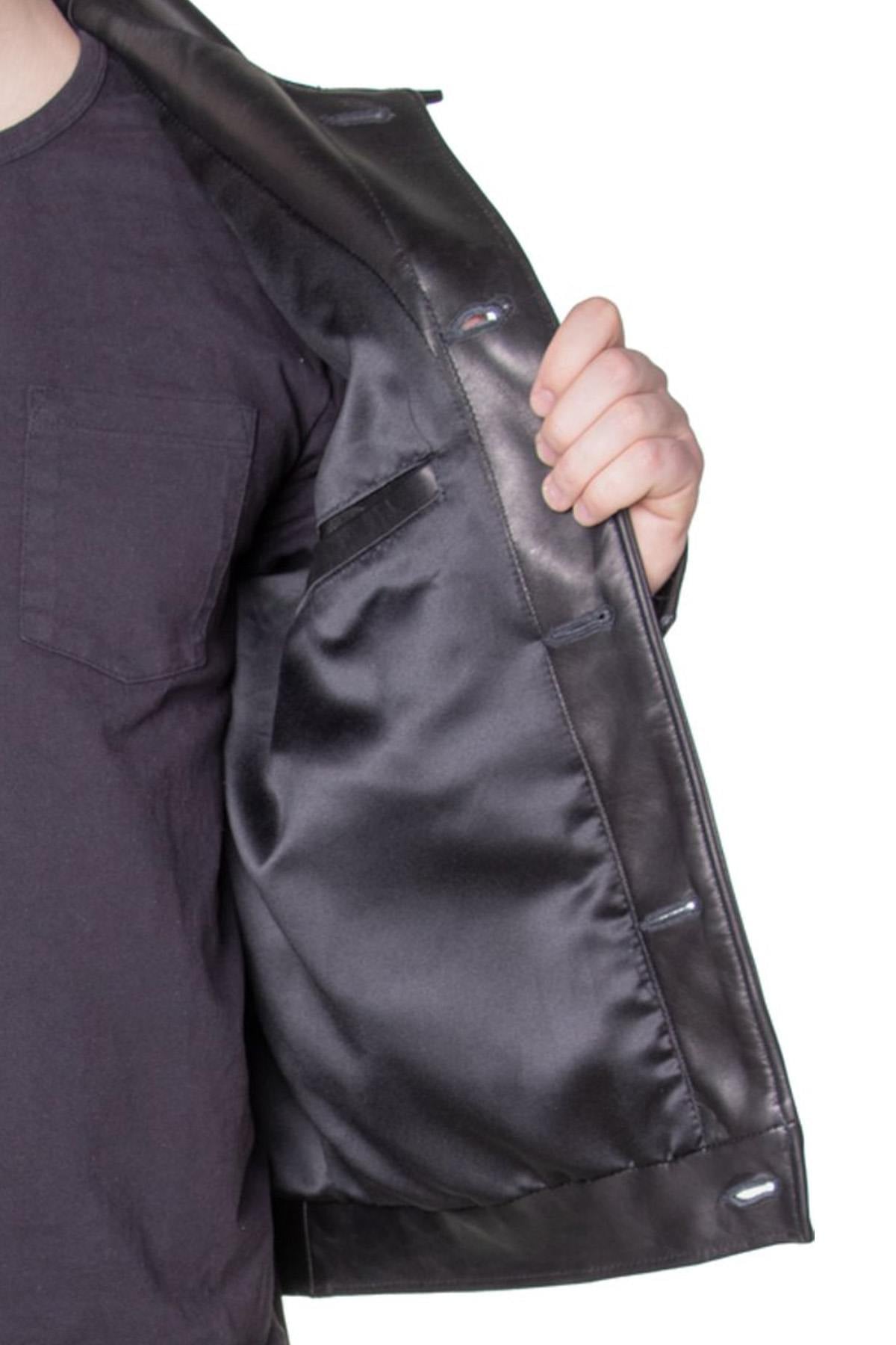 Giacche Uomo Schott 121 BLACK — vista 7