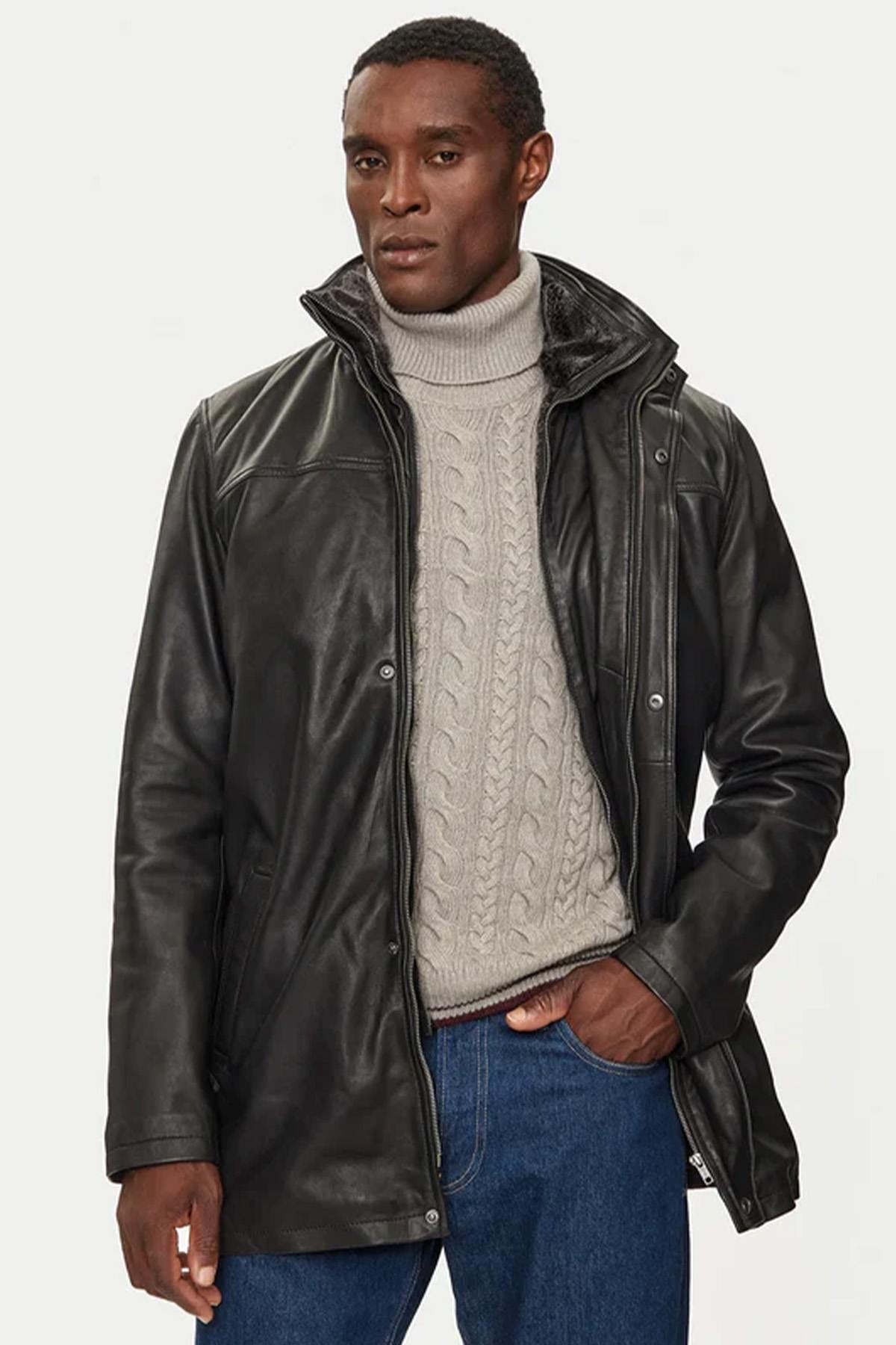 Herren Mantel Serge Pariente PARKA ORIO BLACK — Ansicht 1