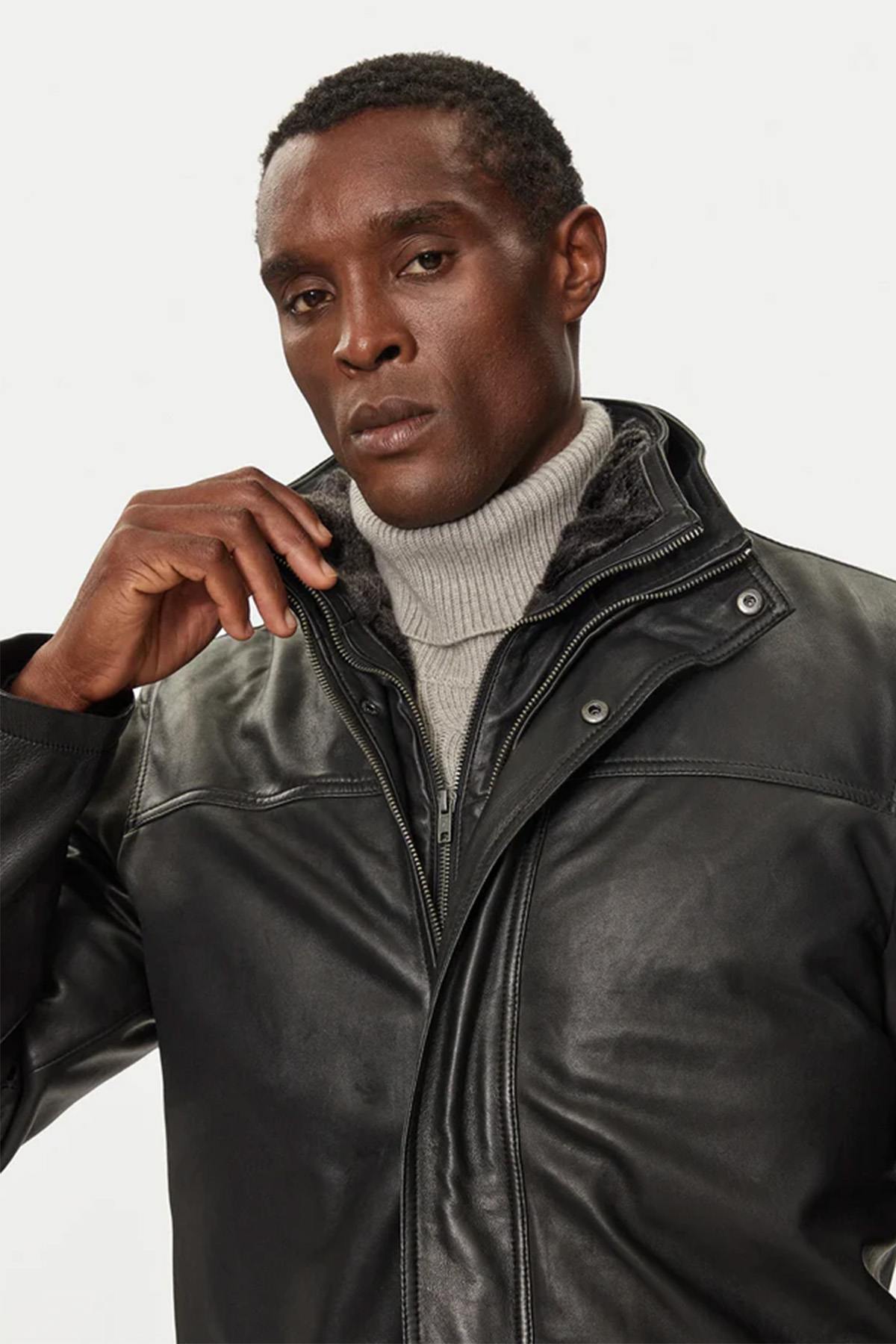 Herren Mantel Serge Pariente PARKA ORIO BLACK — Ansicht 4