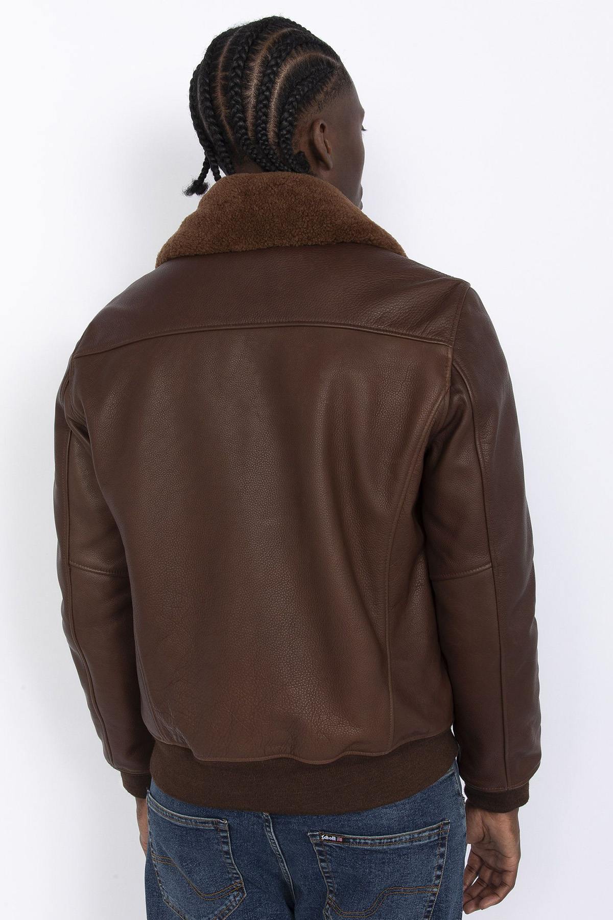 Chaqueta Hombre Schott LCAVIATION24 BROWN — vista 5