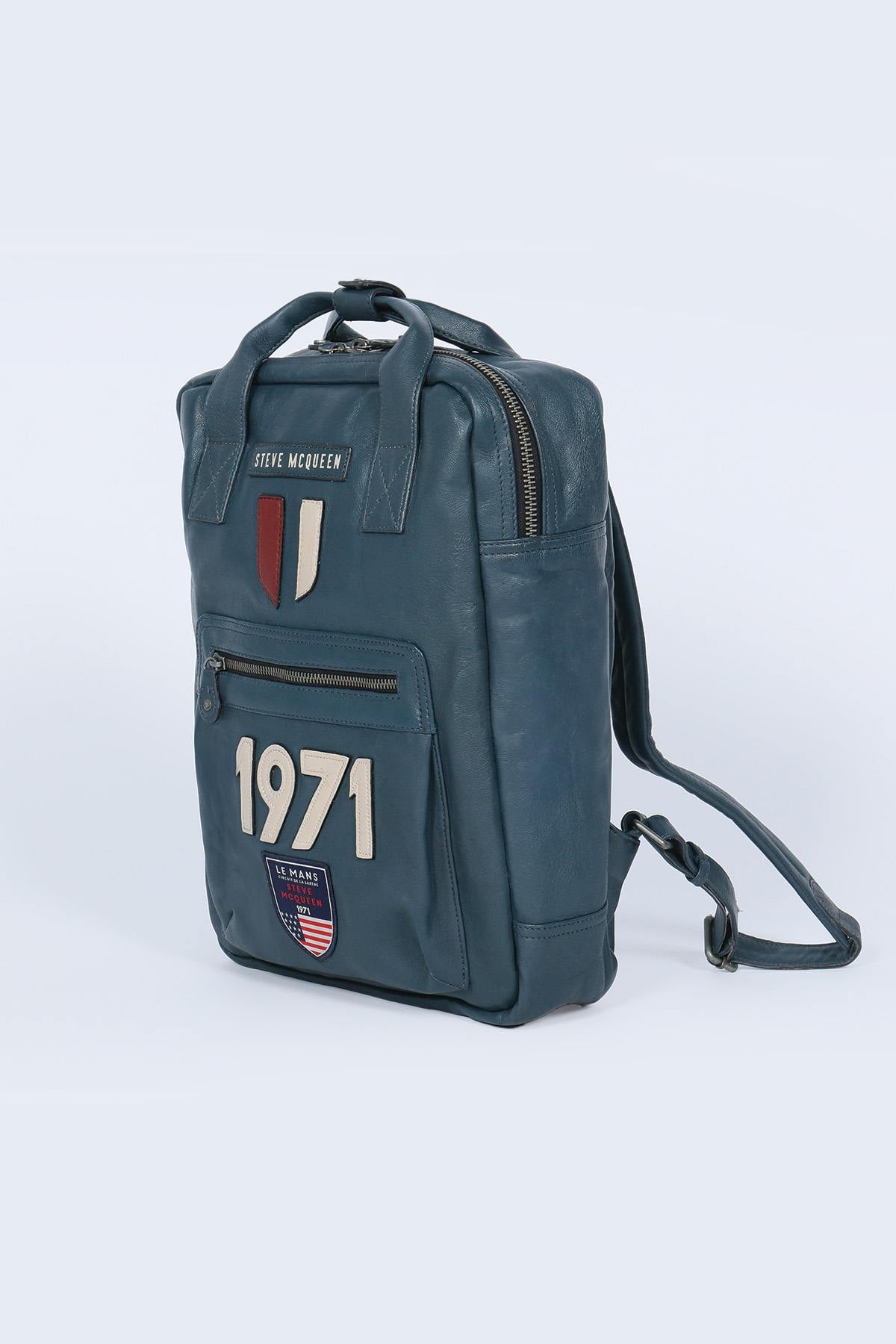 Bolsos Hombre Steve Mcqueen MATT5 BACKPACK ROYAL BLUE — vista 2