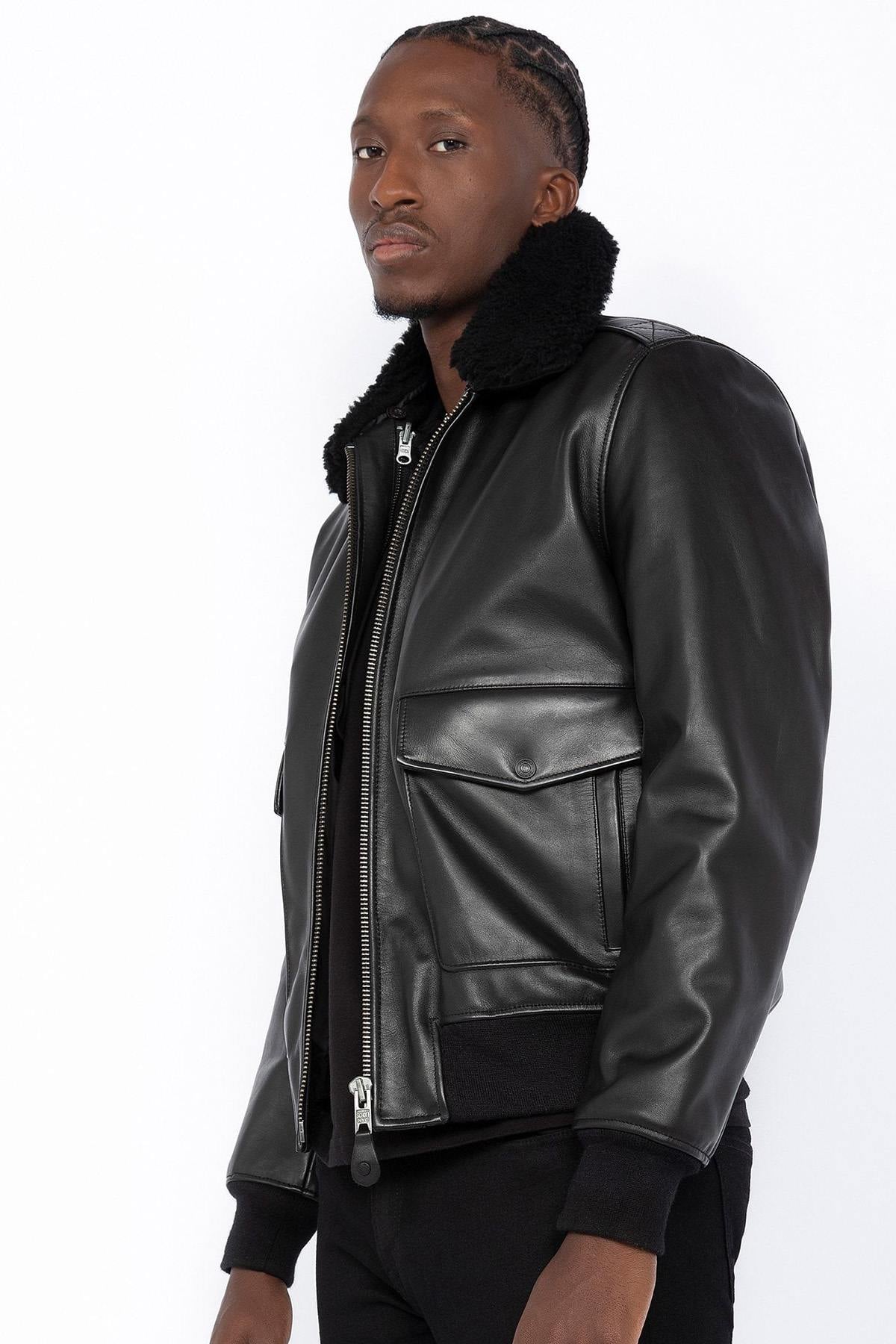 Chaqueta Hombre Schott LCFLYW22 BLACK — vista 12