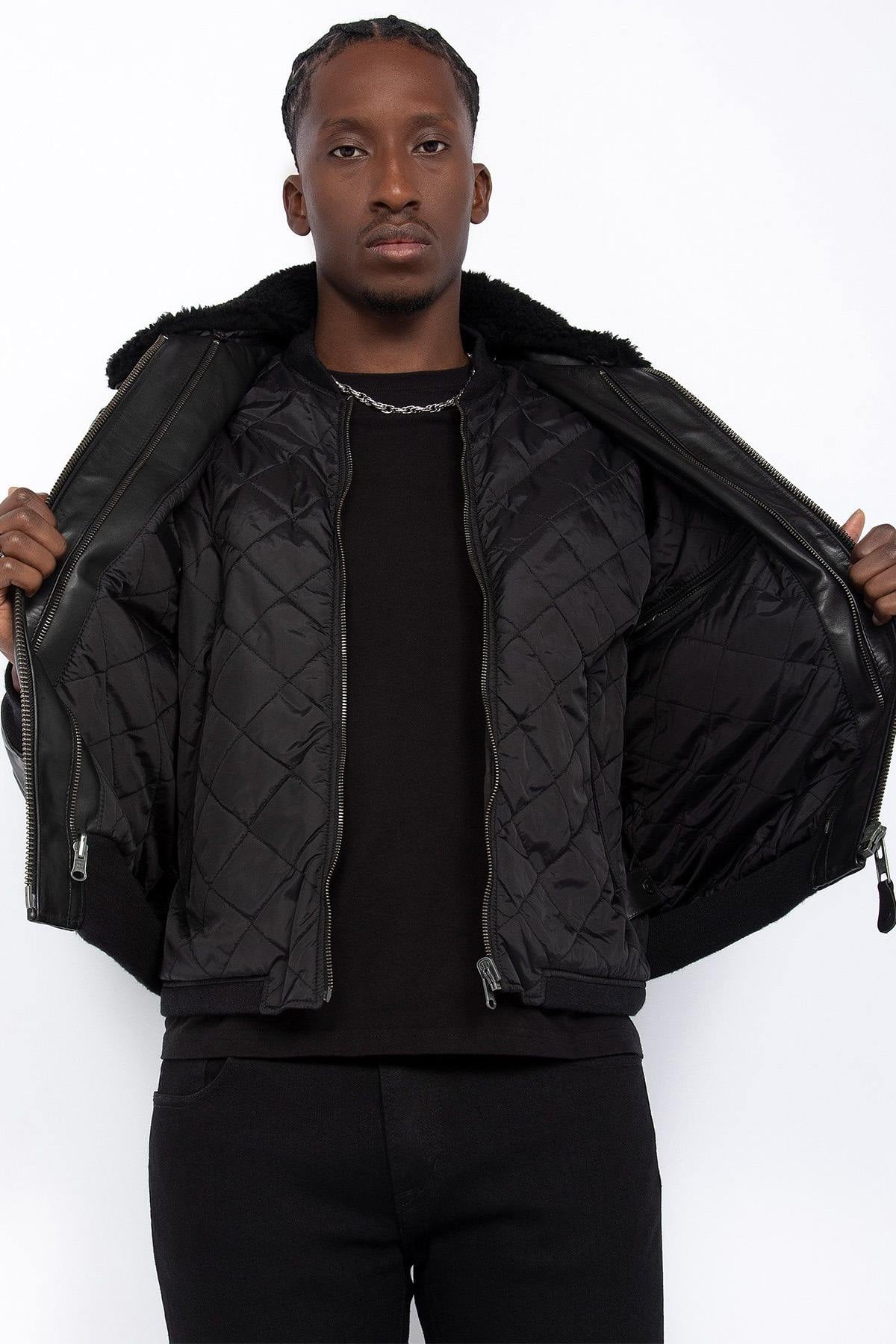 Chaqueta Hombre Schott LCFLYW22 BLACK — vista 6
