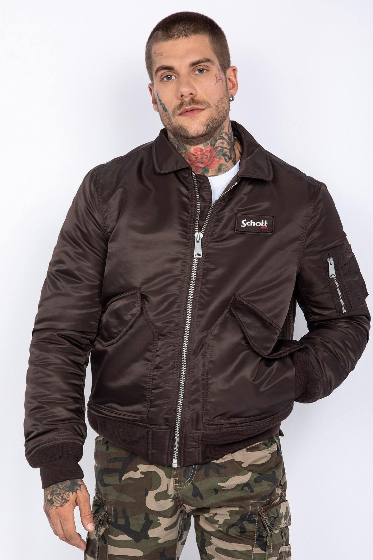 Chaqueta Hombre Schott 210100RS DARK BROWN — vista 1
