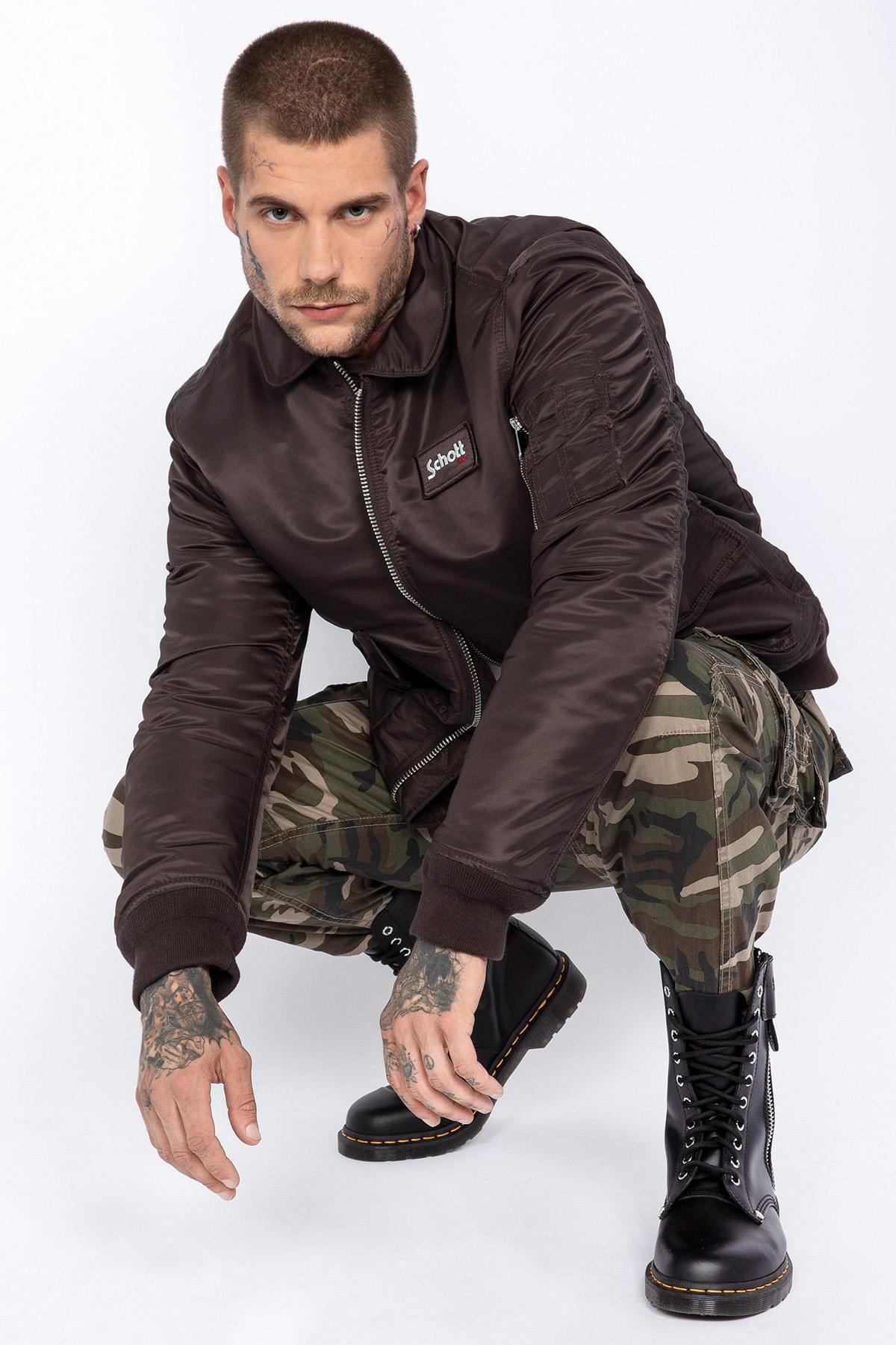 Chaqueta Hombre Schott 210100RS DARK BROWN — vista 3