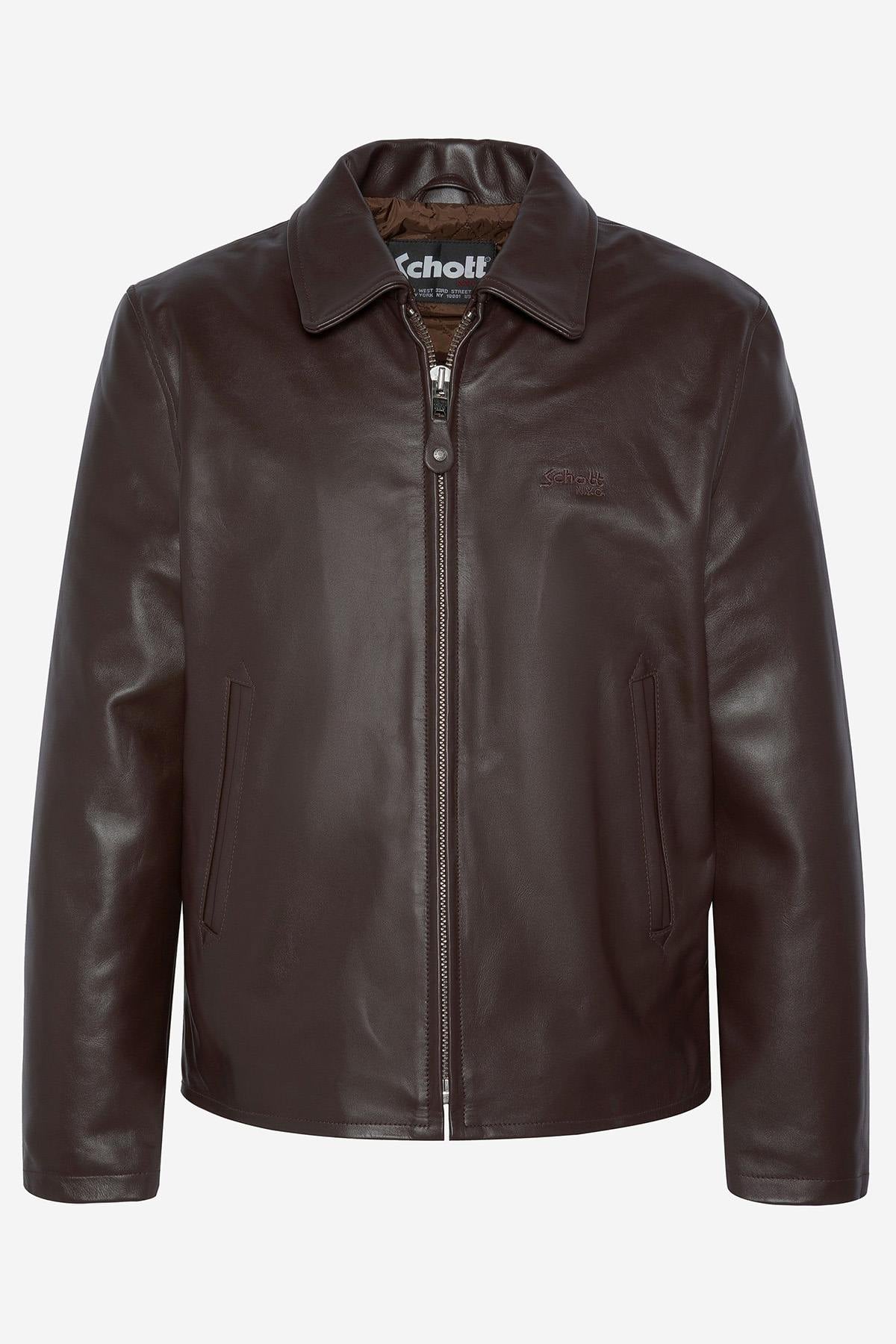 Giacche Uomo Schott LC5100 MARRON — vista 5