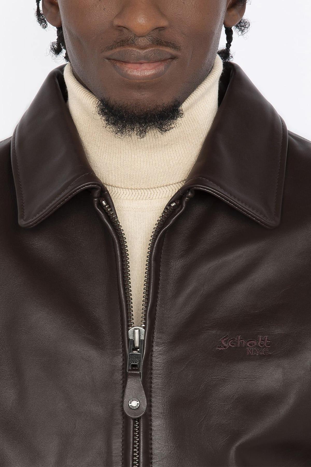 Giacche Uomo Schott LC5100 MARRON — vista 4