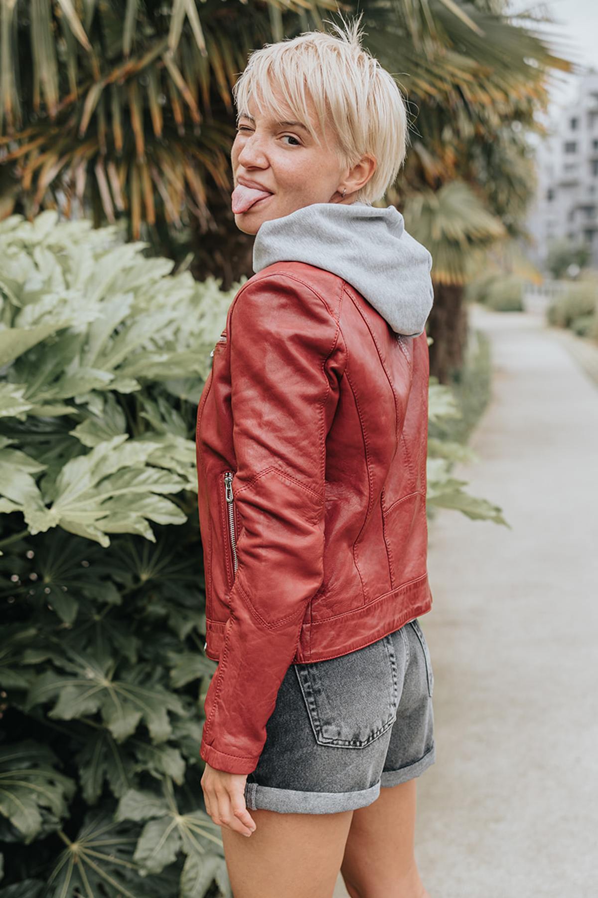 Chaqueta Mujeres Rose Garden JOLYA LAMB VITA RED CHILI — vista 10