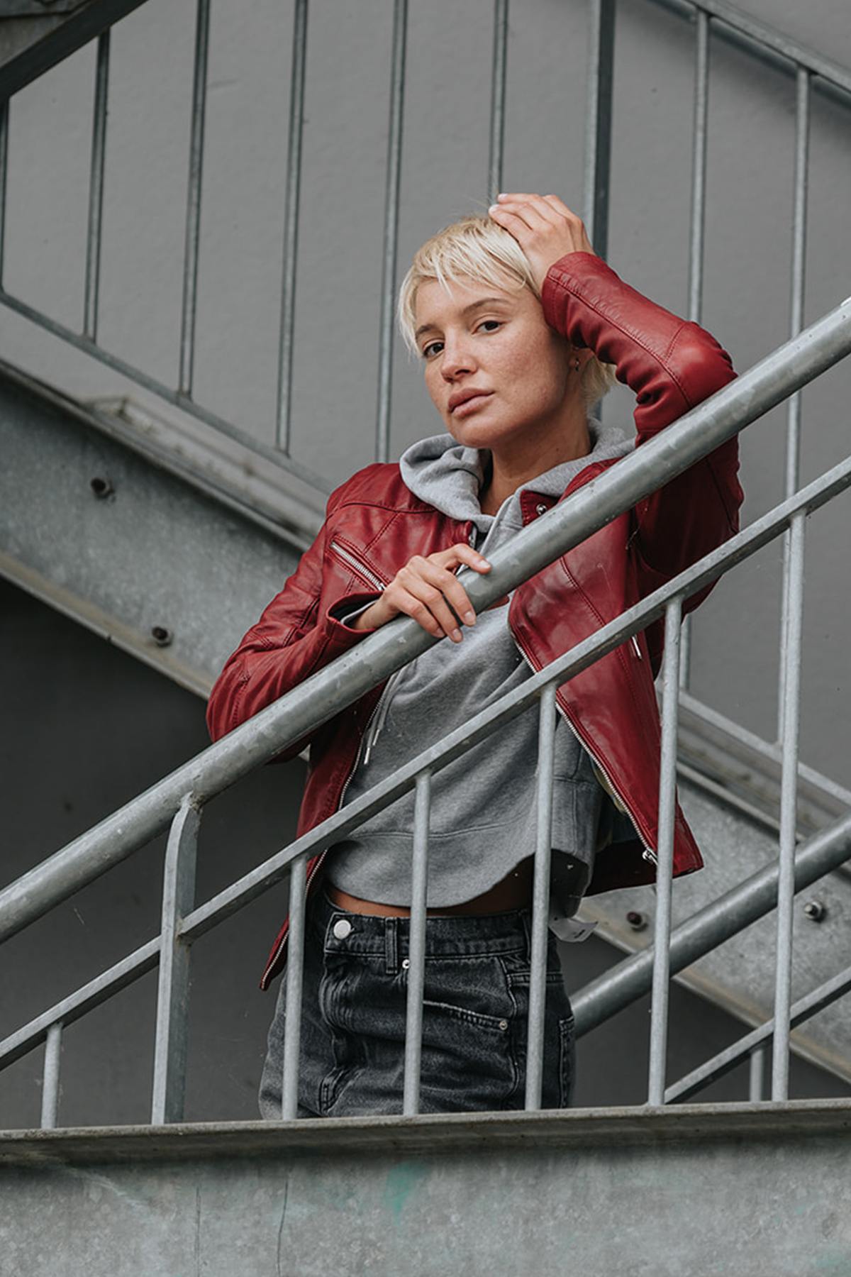 Chaqueta Mujeres Rose Garden JOLYA LAMB VITA RED CHILI — vista 11