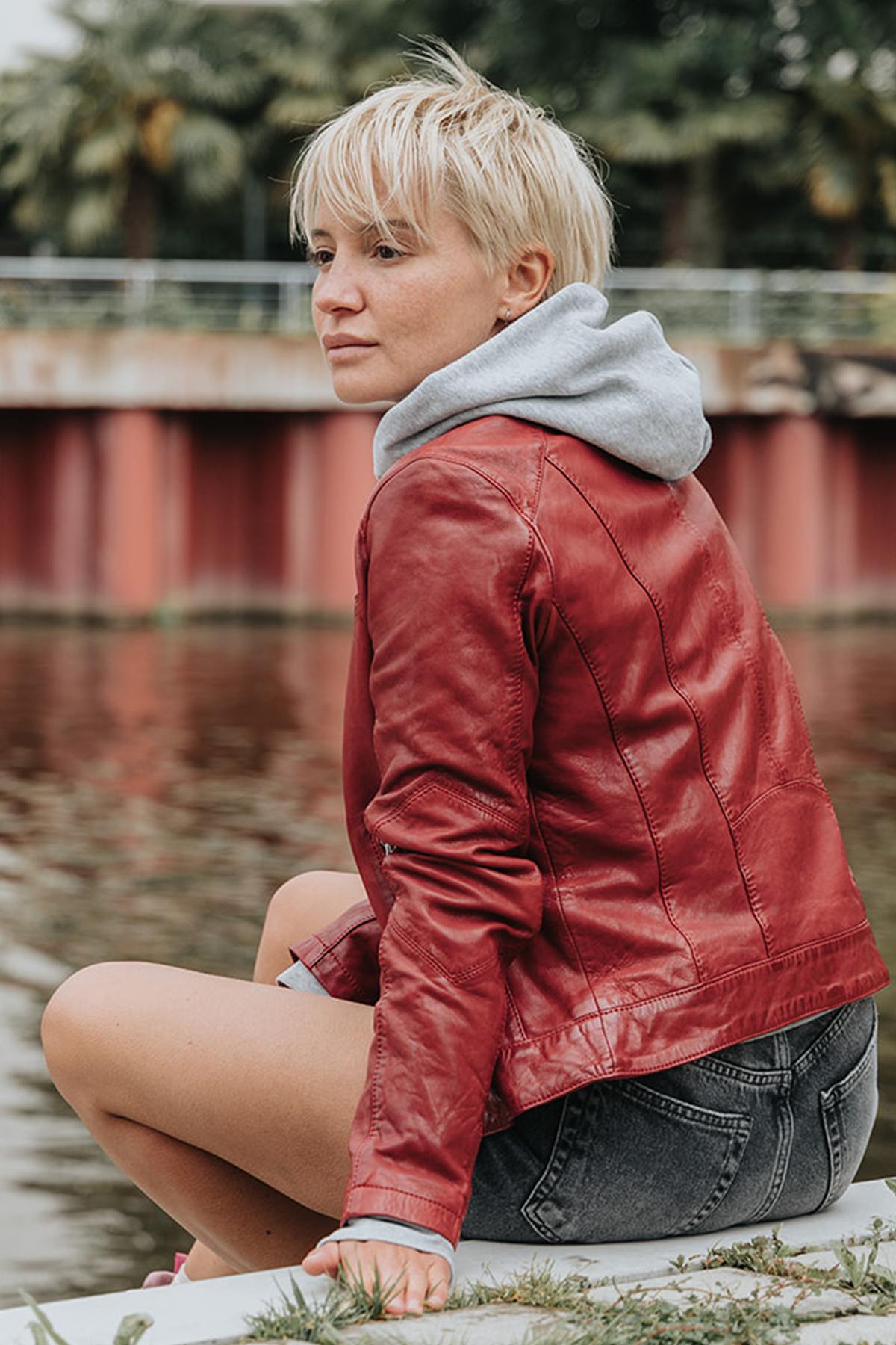 Chaqueta Mujeres Rose Garden JOLYA LAMB VITA RED CHILI — vista 2