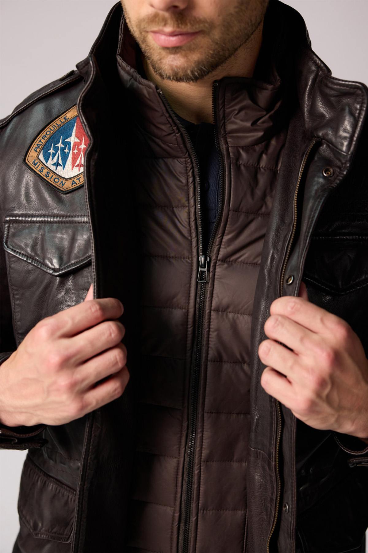 Giacche Uomo Patrouille De France BATTLE DITY DARK BROWN — vista 2