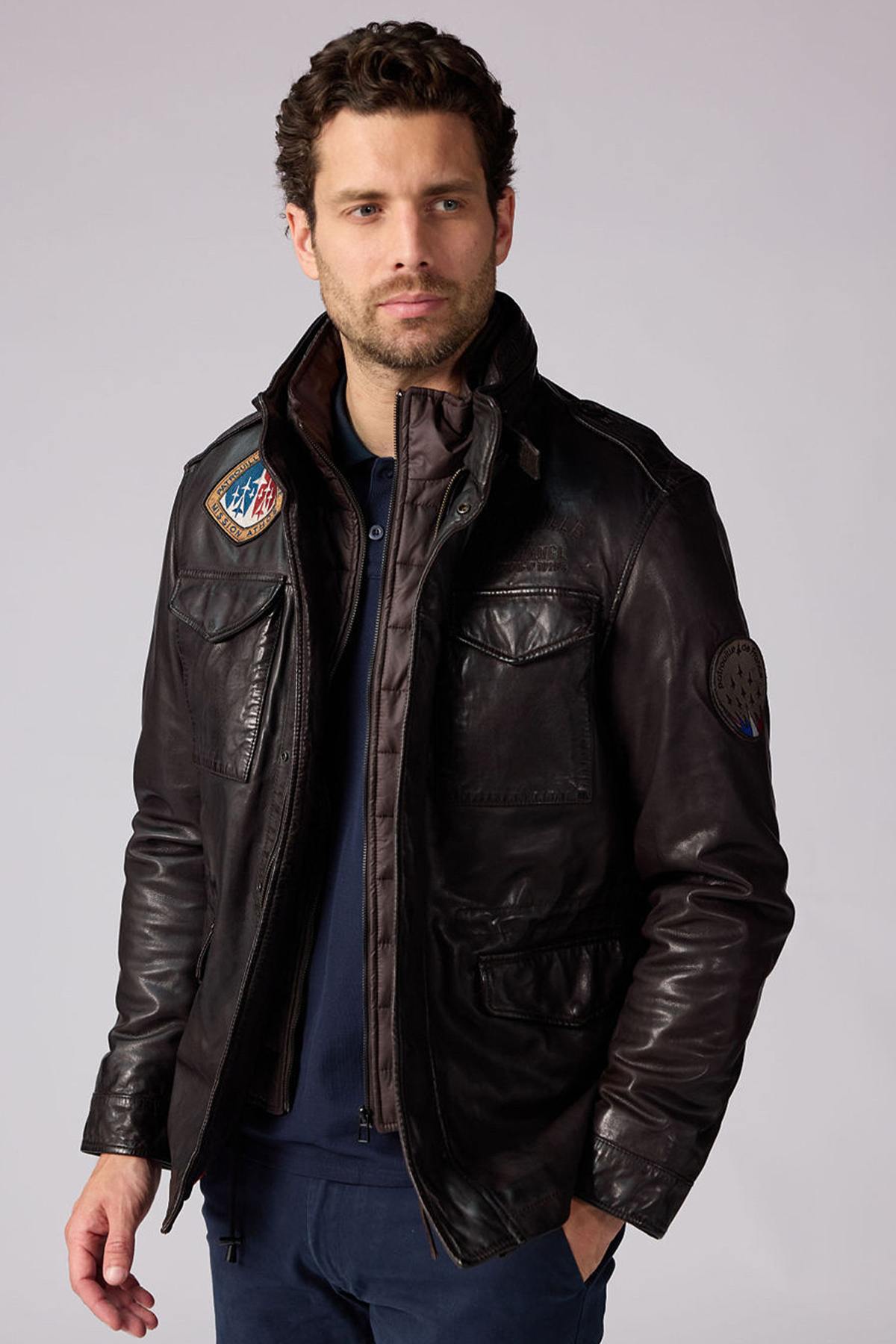Giacche Uomo Patrouille De France BATTLE DITY DARK BROWN — vista 8