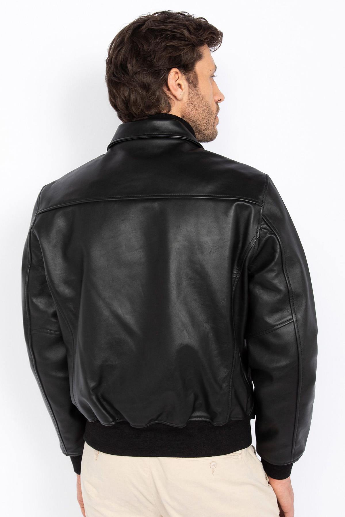 Blouson Homme Schott LC5100RIB BLACK — vue 3