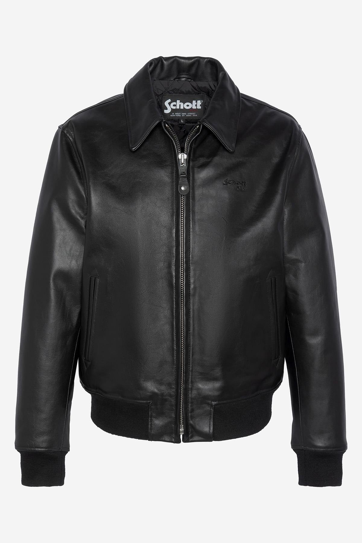 Blouson Homme Schott LC5100RIB BLACK — vue 5