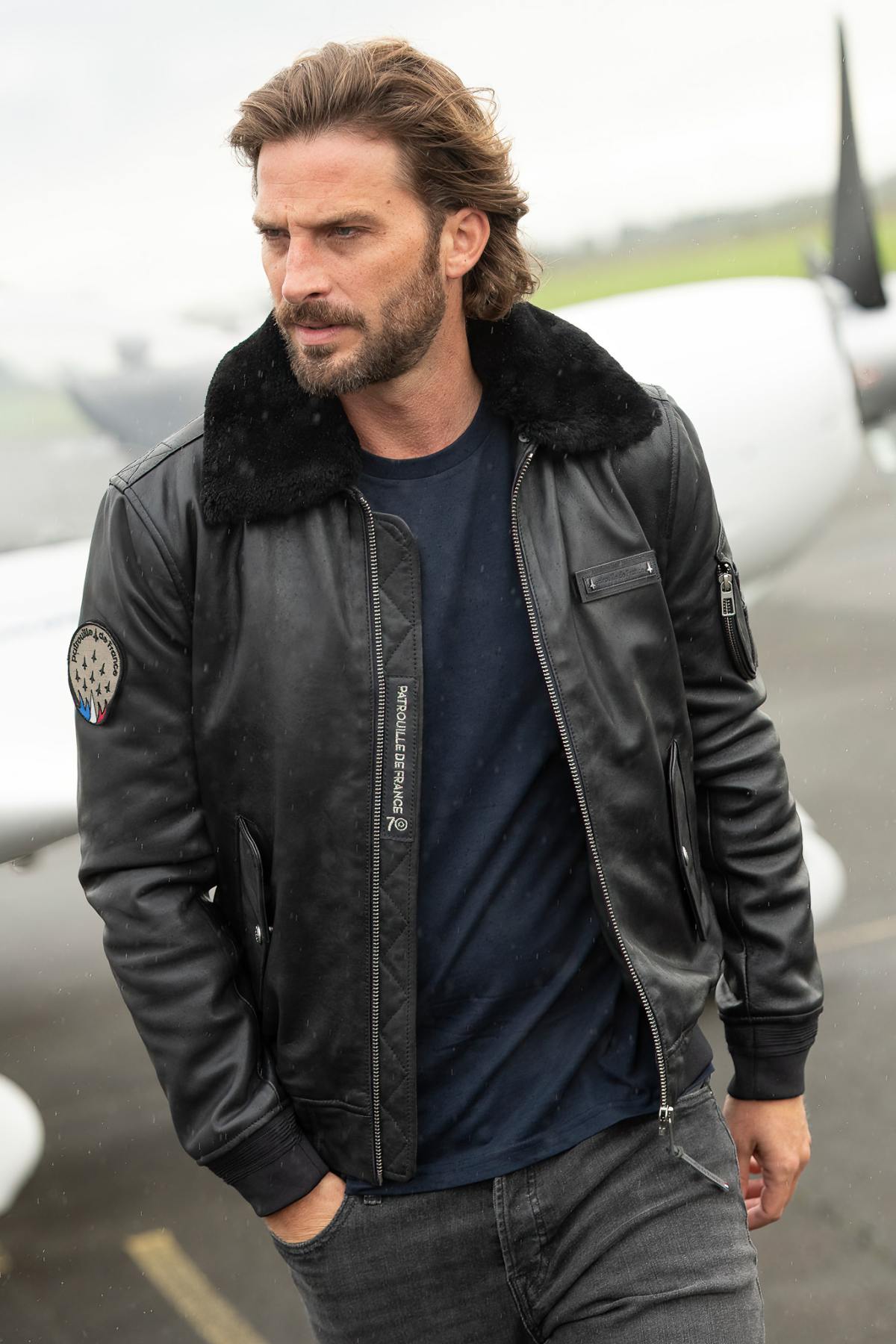 Giacche Uomo Patrouille De France OFFICIAL 70 ALPHA DARK NAVY — vista 2