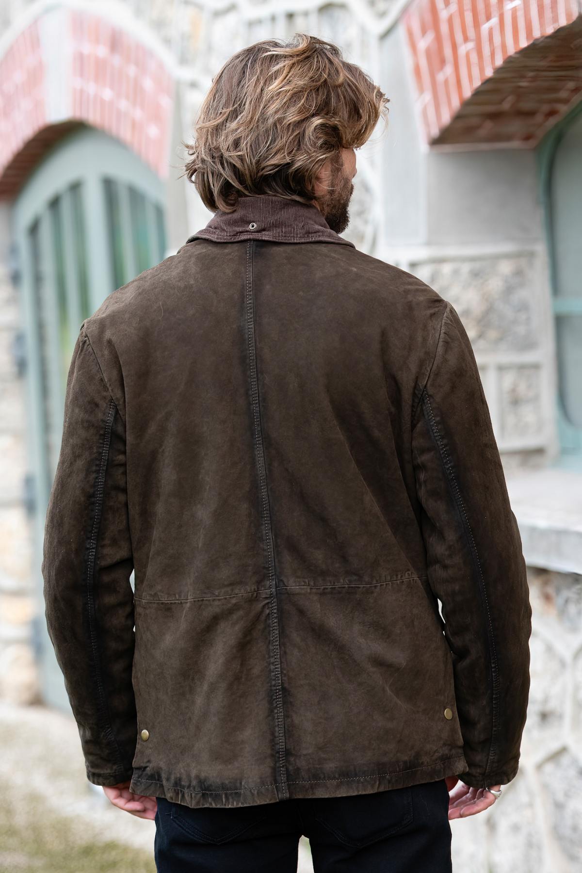 Herren Jacke The Jack Leathers BALMORAL BURNED SUEDE 2 SOTTOBOSCO — Ansicht 2