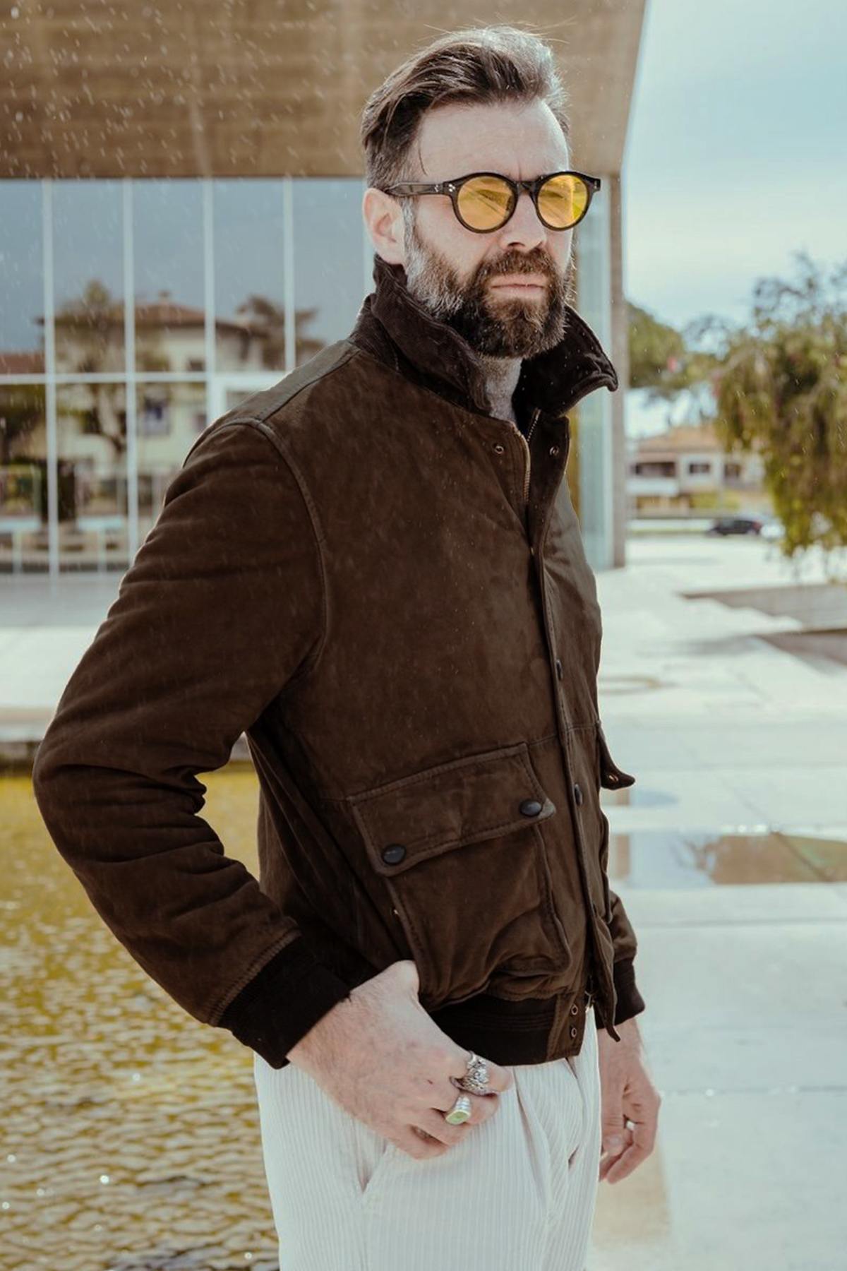Blouson Homme The Jack Leathers OTTAVIANO + TRI SEASONS BURNED SUEDE WHISKY — vue 10