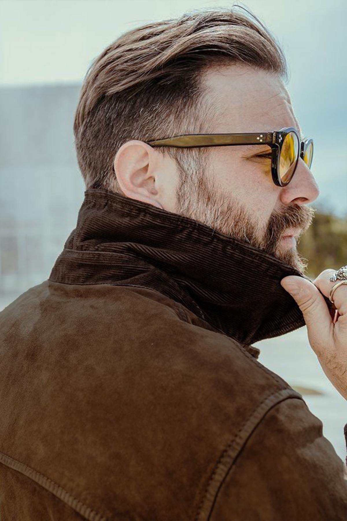 Blouson Homme The Jack Leathers OTTAVIANO + TRI SEASONS BURNED SUEDE WHISKY — vue 7
