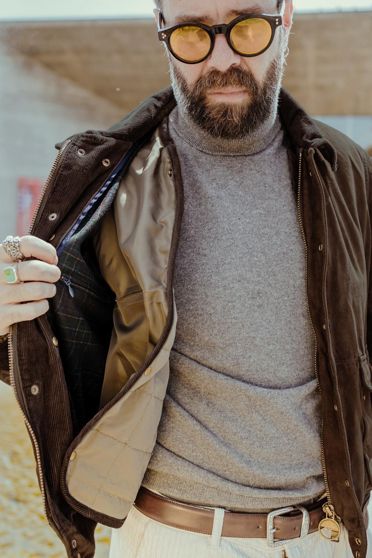 Blouson Homme The Jack Leathers OTTAVIANO + TRI SEASONS BURNED SUEDE WHISKY — vue 2