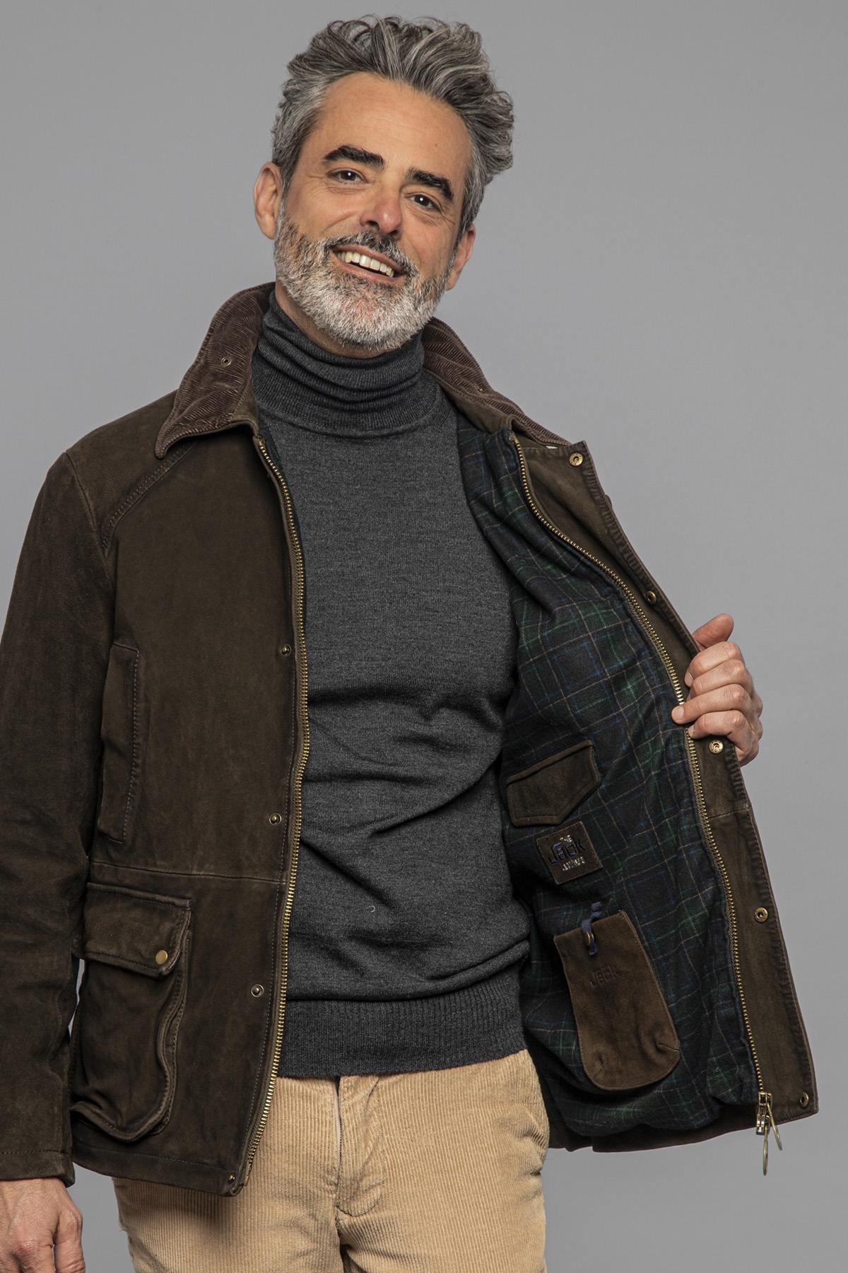 Herren Jacke The Jack Leathers BALMORAL BURNED SUEDE 2 SOTTOBOSCO — Ansicht 7