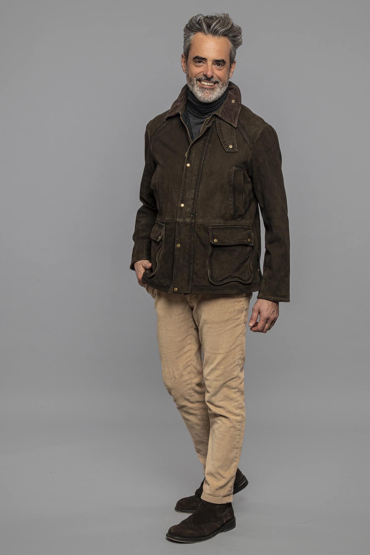 Herren Jacke The Jack Leathers BALMORAL BURNED SUEDE 2 SOTTOBOSCO — Ansicht 5