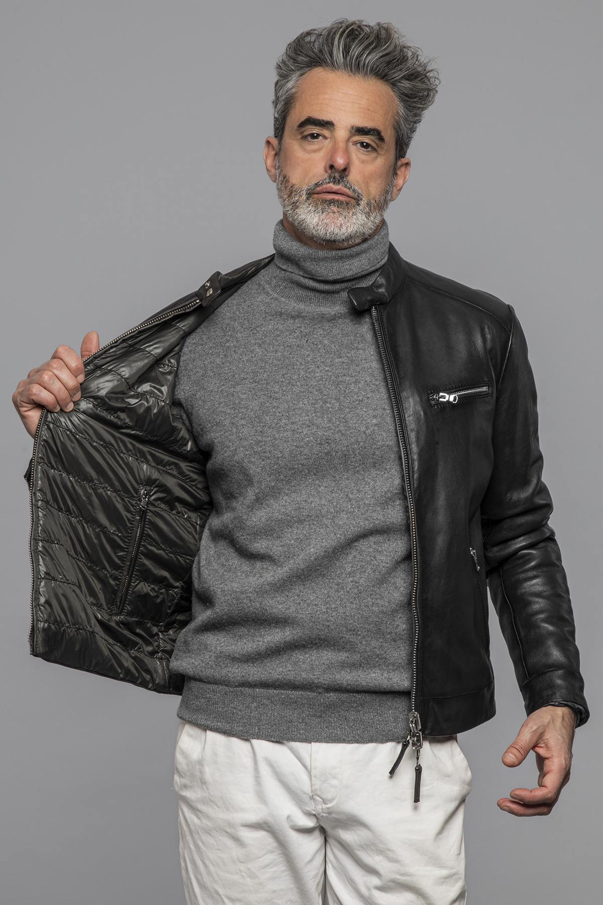 Blouson Homme The Jack Leathers BACKWARDS REVERSIBLE PLONGE BLACK — vue 1