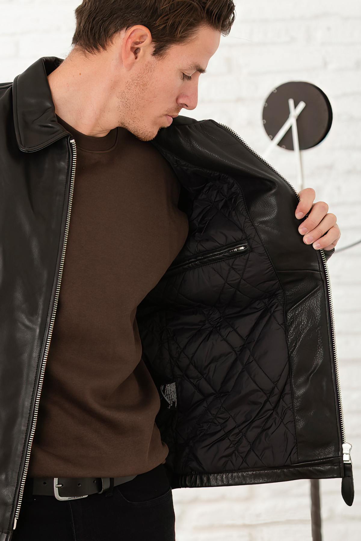 Giacche Uomo Schott LC9521D BLACK — vista 5