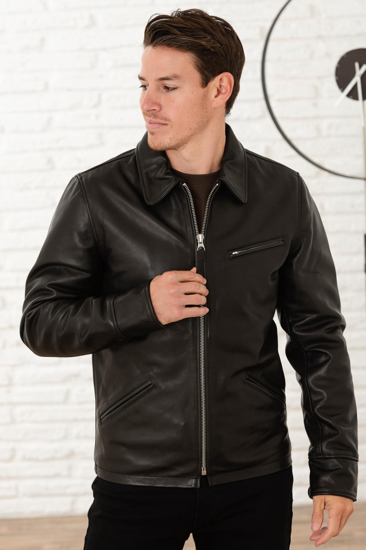 Giacche Uomo Schott LC9521D BLACK — vista 8