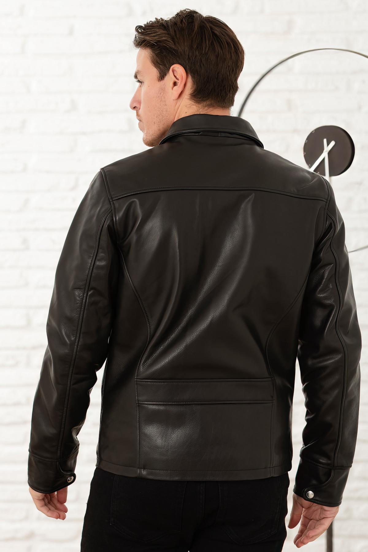Giacche Uomo Schott LC9521D BLACK — vista 2