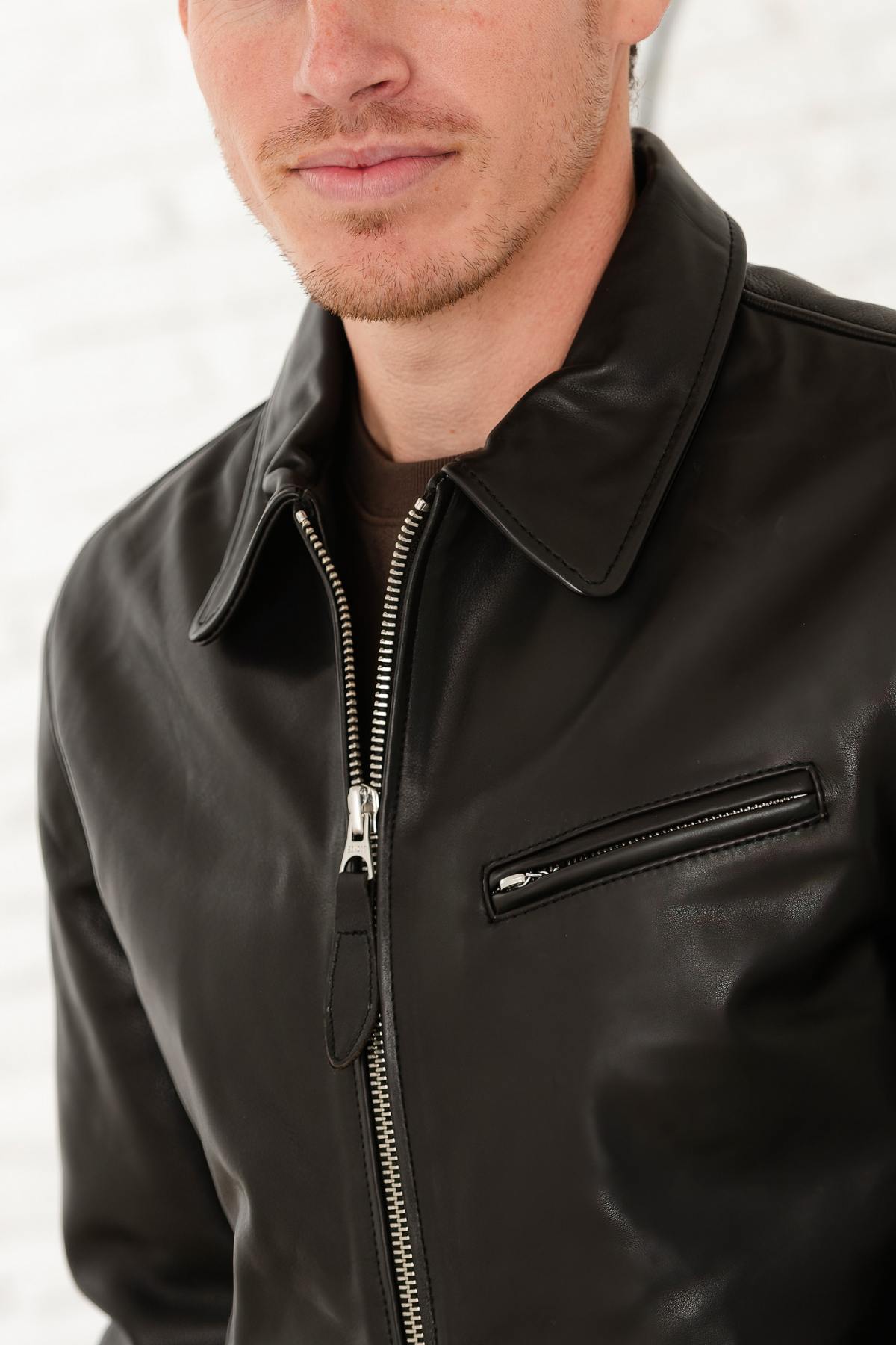 Giacche Uomo Schott LC9521D BLACK — vista 4