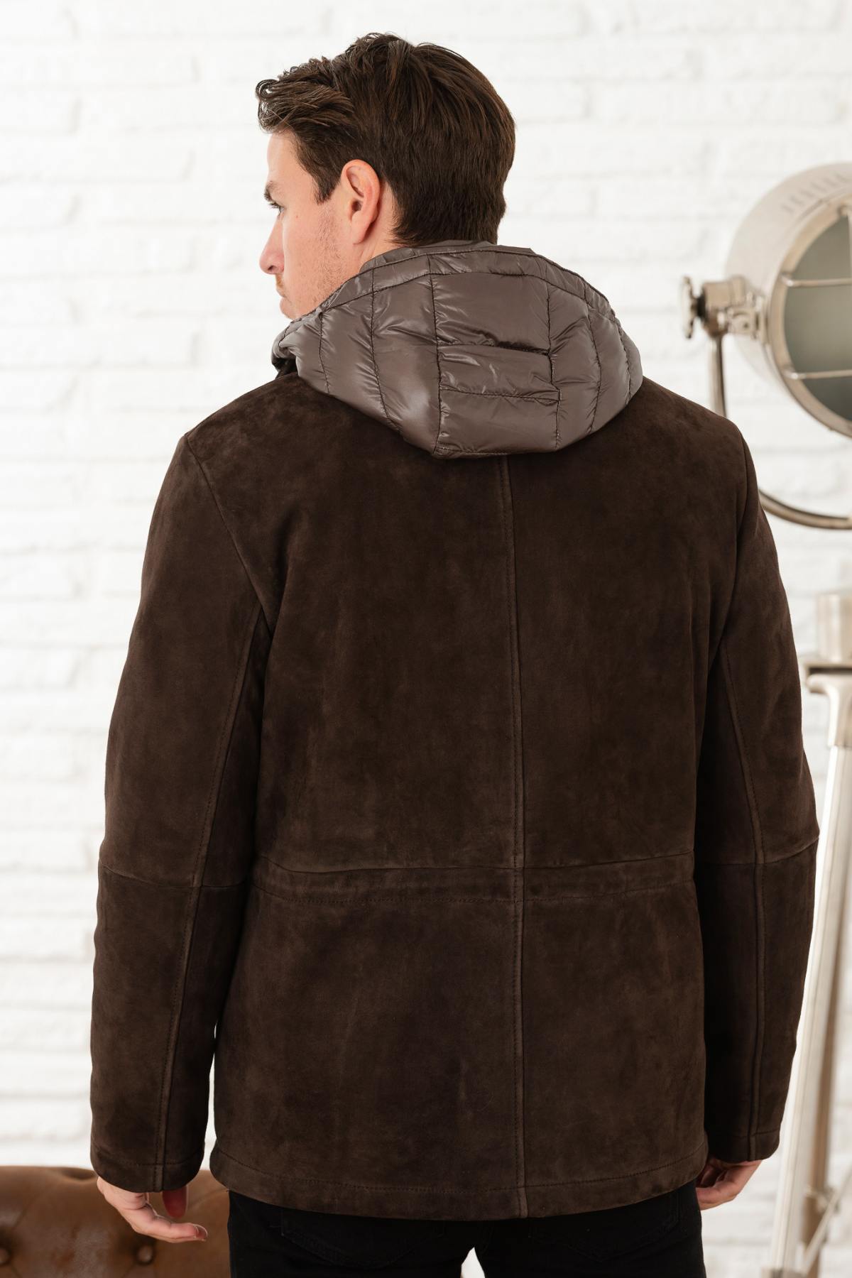 Giacche Uomo The Jack Leathers RADAR + TRI SEASONS BONDED SUEDE MOKA — vista 3