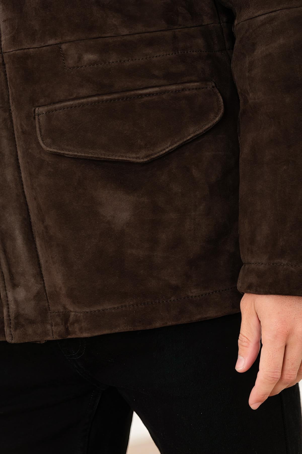 Giacche Uomo The Jack Leathers RADAR + TRI SEASONS BONDED SUEDE MOKA — vista 5