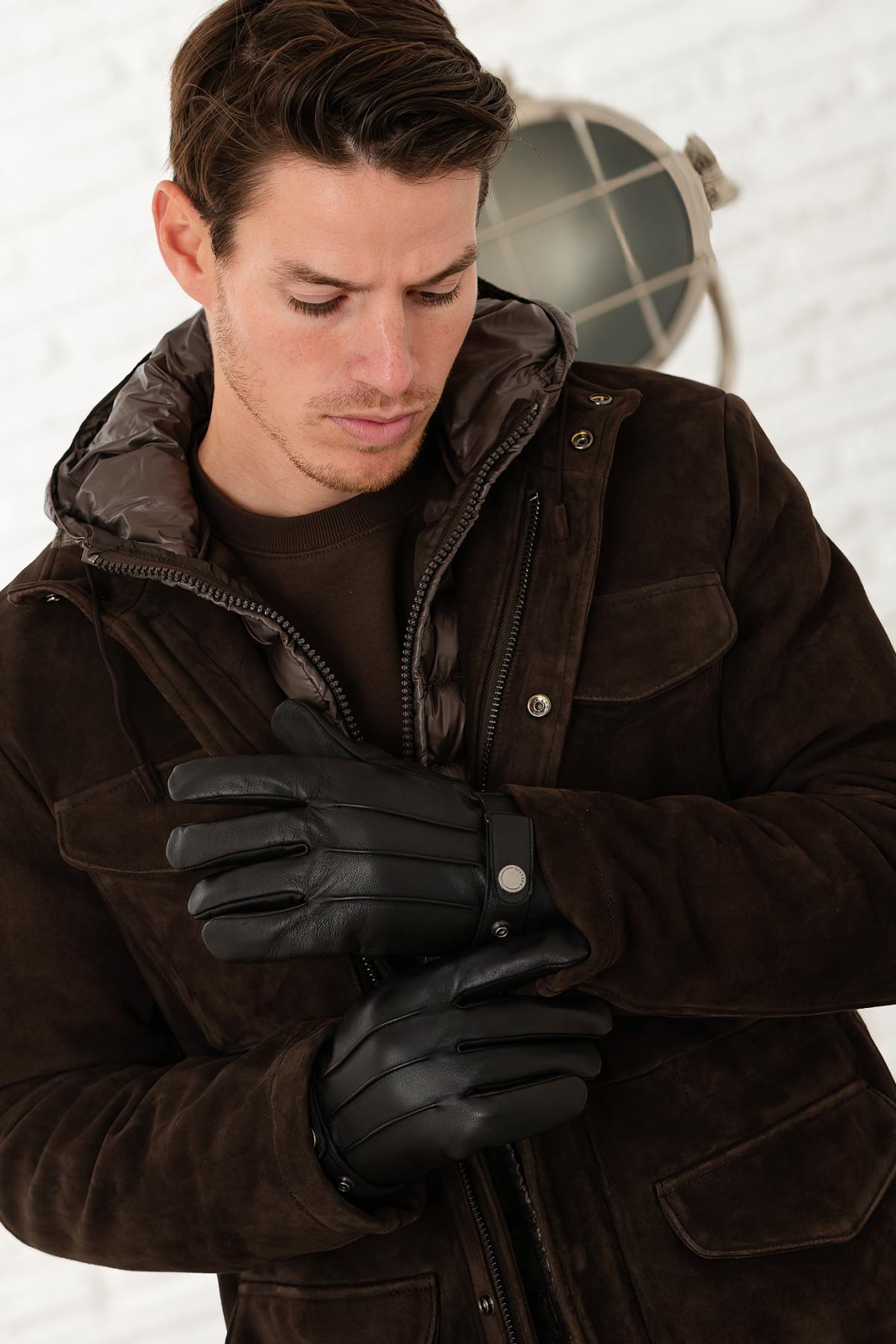 Giacche Uomo The Jack Leathers RADAR + TRI SEASONS BONDED SUEDE MOKA — vista 6