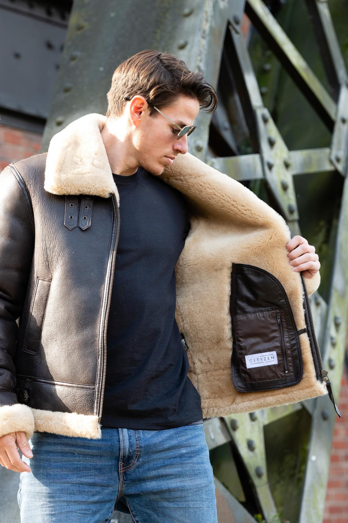 Giacche Uomo Cityzen BERLIN BROWN BEIGE — vista 4