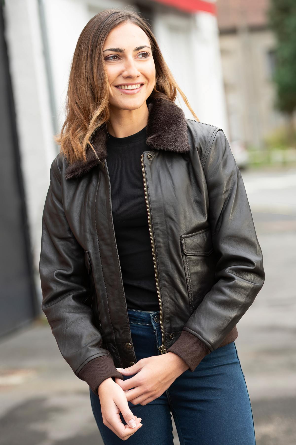 Giacche Donna Schott LCW9185 DARK BROWN — vista 6
