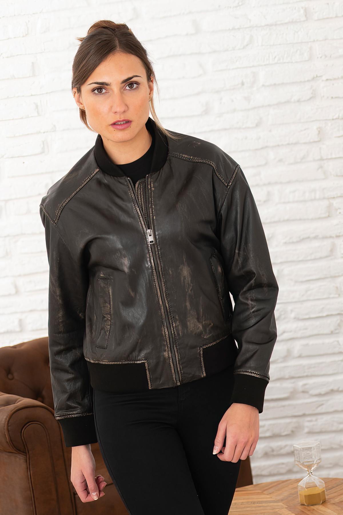 Chaqueta Mujeres Oakwood FRANKIE MARRON VIEILLI 560 — vista 6
