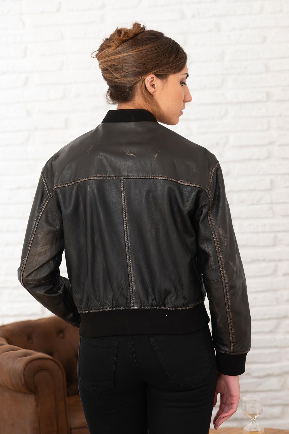 Chaqueta Mujeres Oakwood FRANKIE MARRON VIEILLI 560 — vista 2