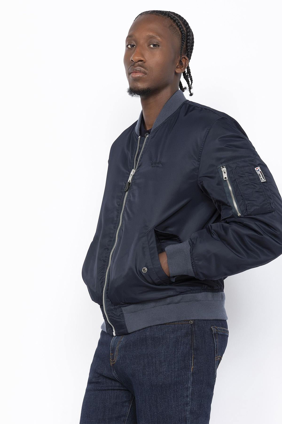 Blouson Homme Schott MACAMPSRS DARK NAVY — vue 2