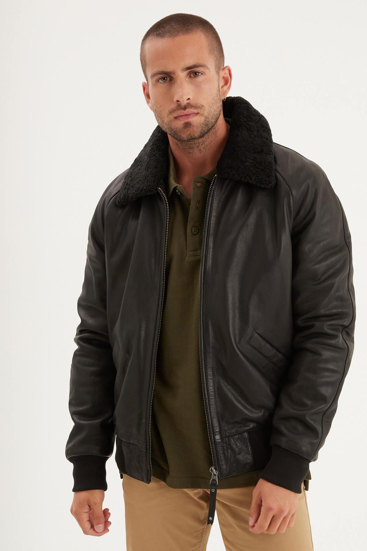 Blouson Homme Daytona JOHNSON + FUR COW MALIBU BLACK — vue 4