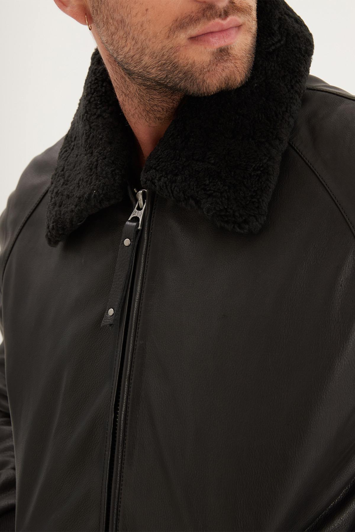 Blouson Homme Daytona JOHNSON + FUR COW MALIBU BLACK — vue 3