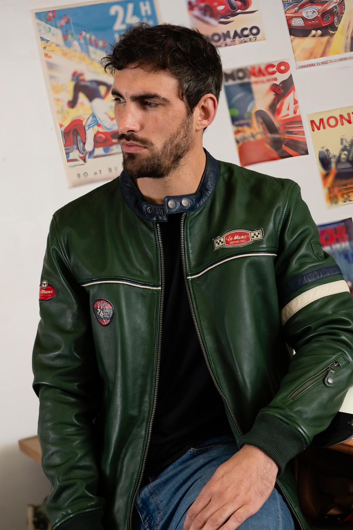 Chaqueta Hombre 24h Le Mans MILES SHEEP CROWN GREEN / NAVY — vista 1