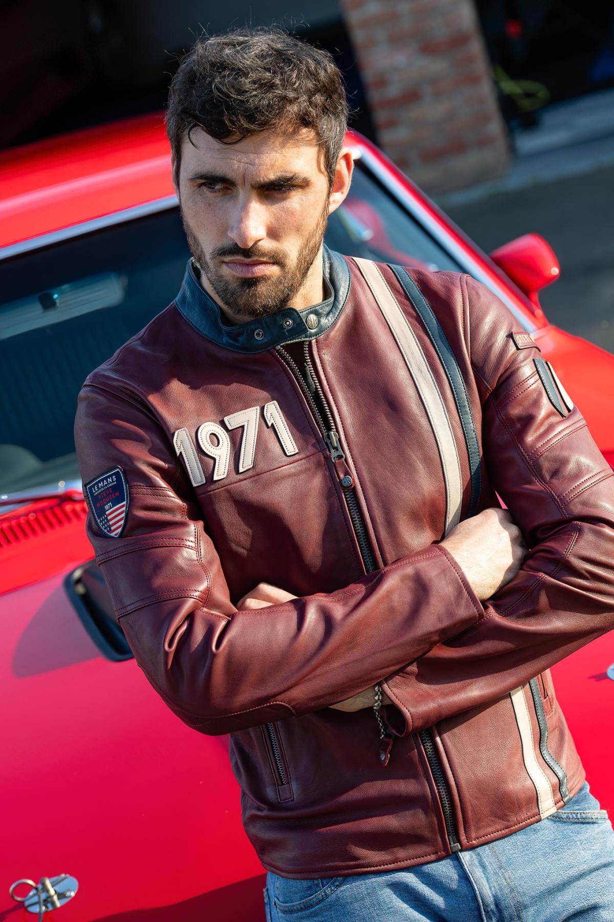 Herren Jacke Steve Mcqueen GUS5 DARK RED — Ansicht 1