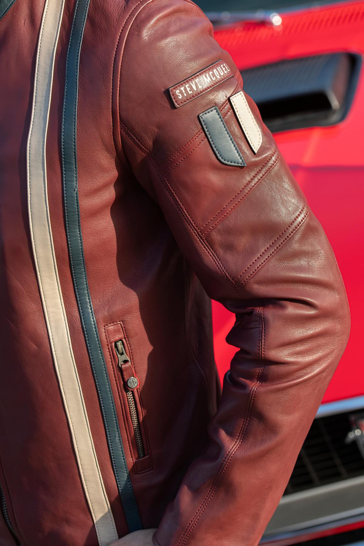 Herren Jacke Steve Mcqueen GUS5 DARK RED — Ansicht 2